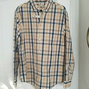 NWT Men's Haggar button up plaid shirt size M